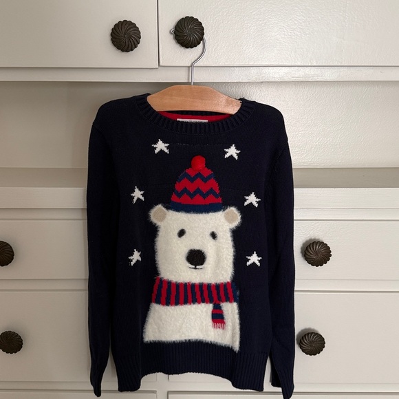 H&M kids Navy Sweater with Polar Bear Design 6/8 - Picture 1 of 3